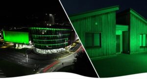 Buildings Light up Green
