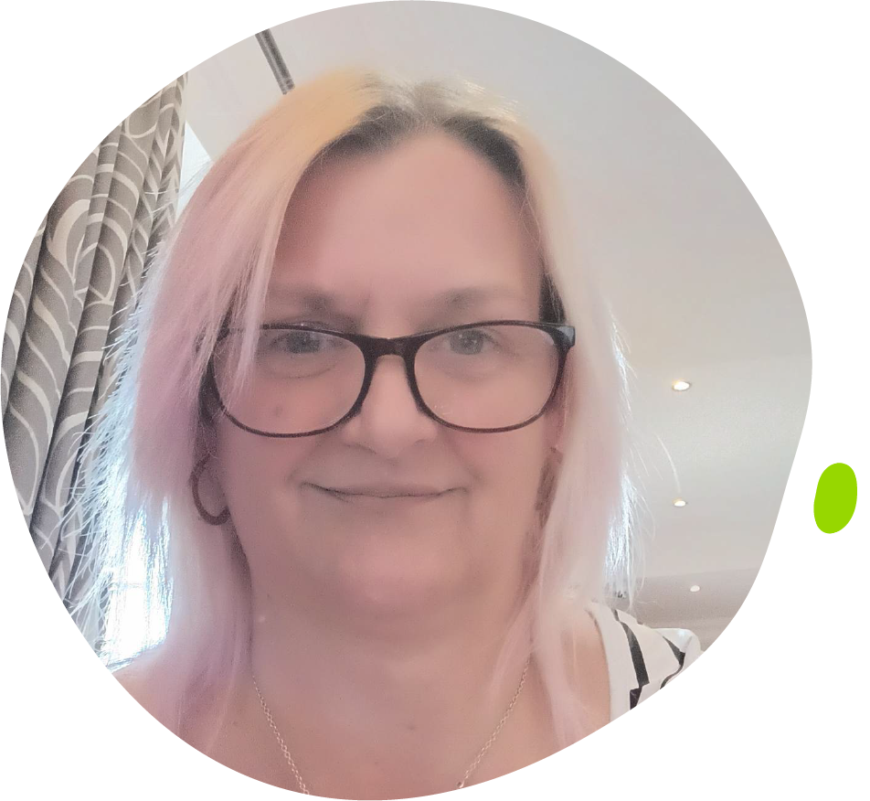 Alison's Mito Mission - Alison wearing glasses