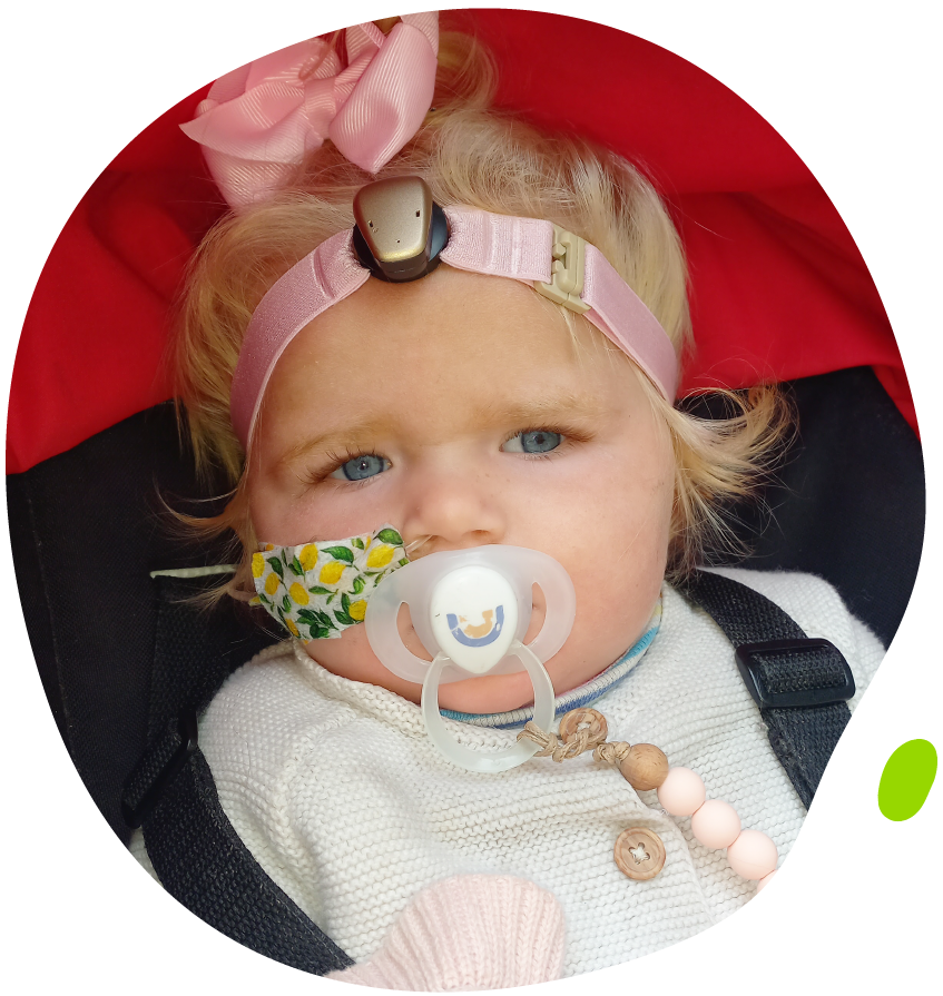 Katie in car seat - Katie's Mito Mission
