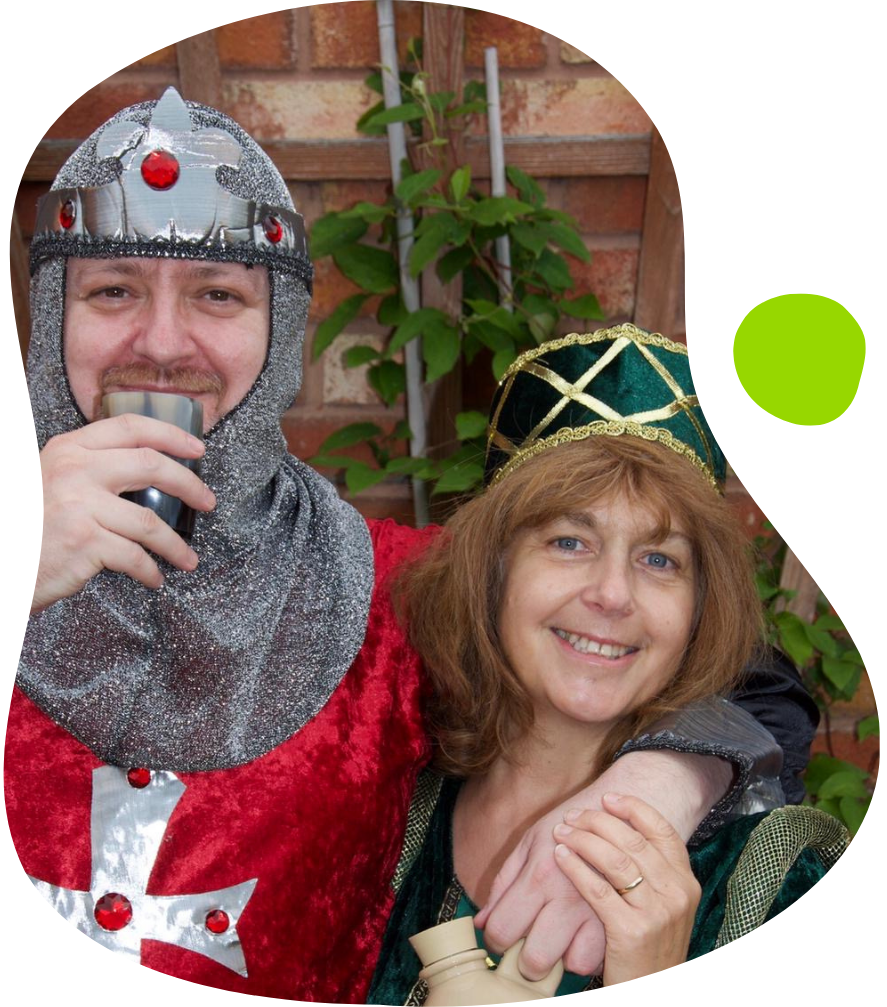 George's mum in Roman clothhes