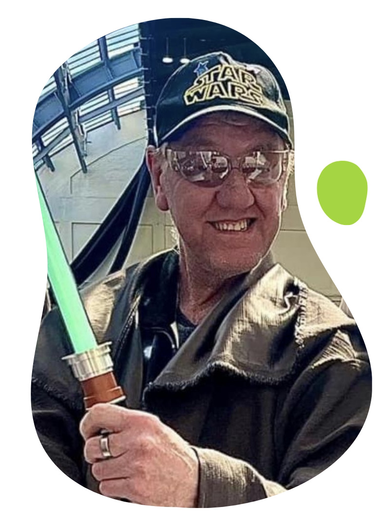 Paul jorden with lightsaber