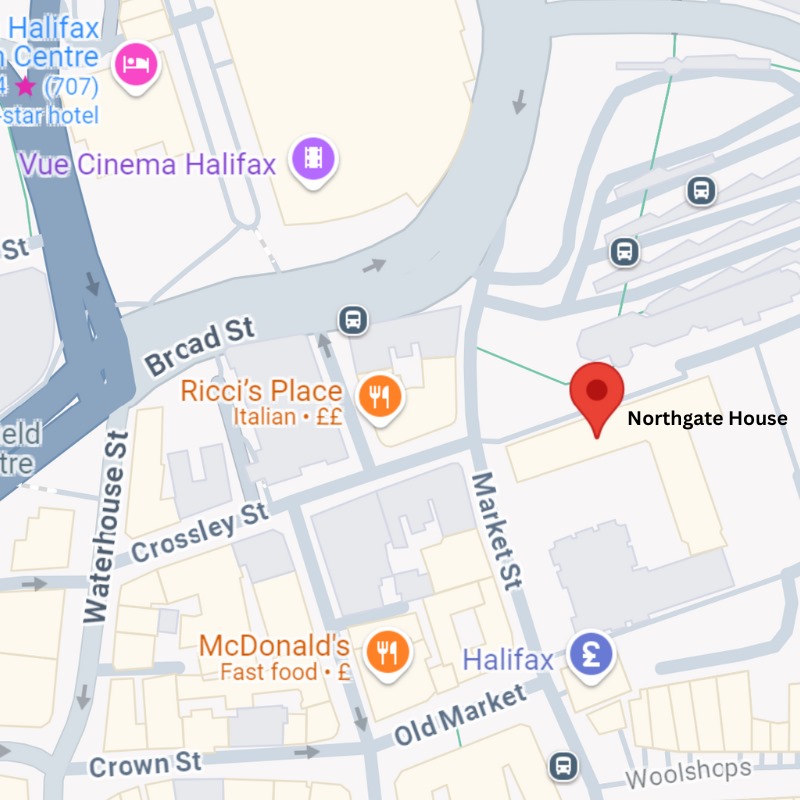 Art Sale location map in Halifax town centre