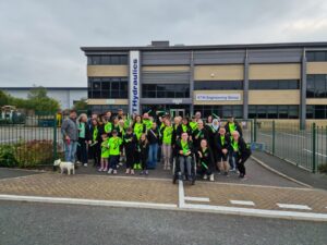 Glow walk participants at KT Hydraulics