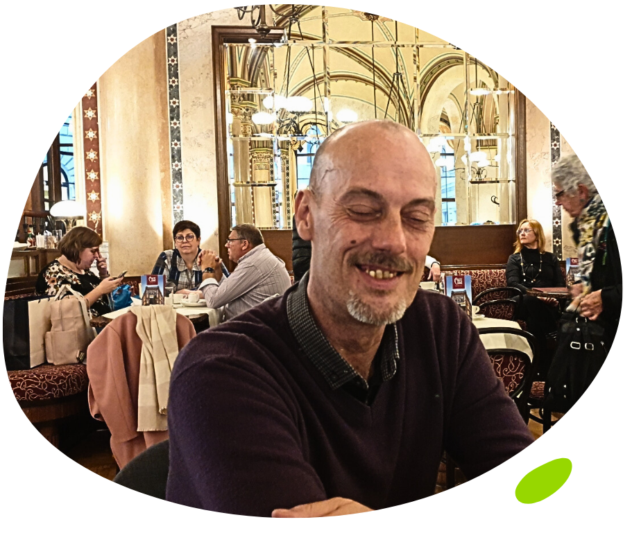 Gordon at a restaurant