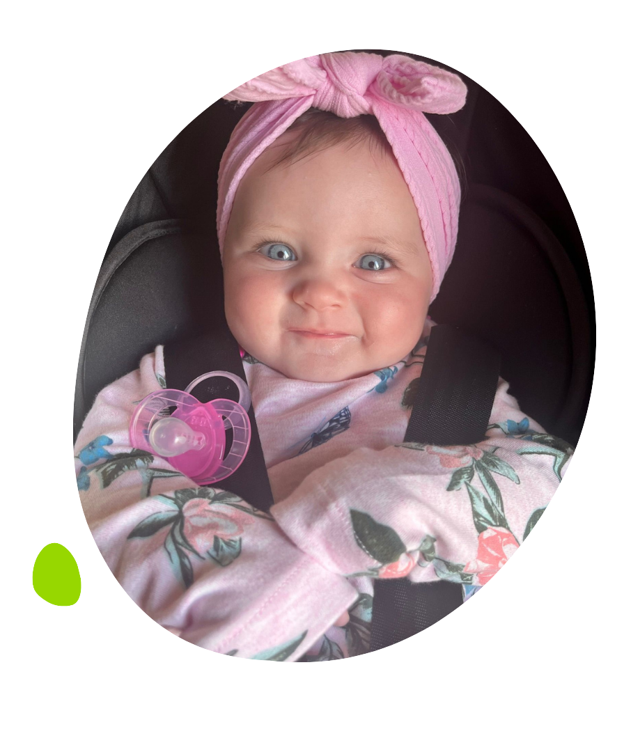 Callie with pink bow