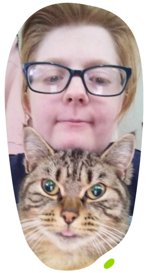 Bethany with cat, Phoebe